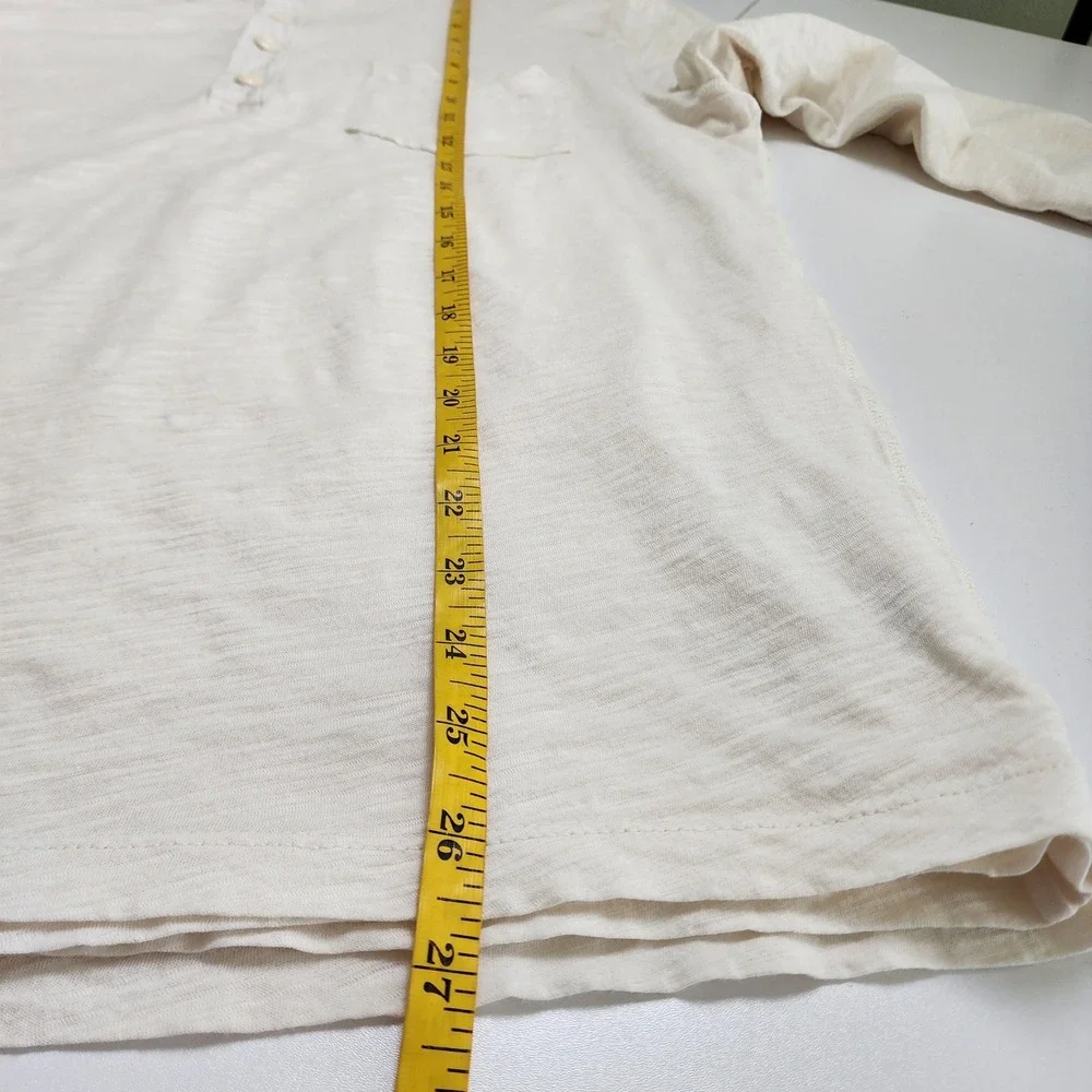 Polo Ralph Lauren Mens Vintage Pima Cotton Henley Hoodie Size Medium White Layer
